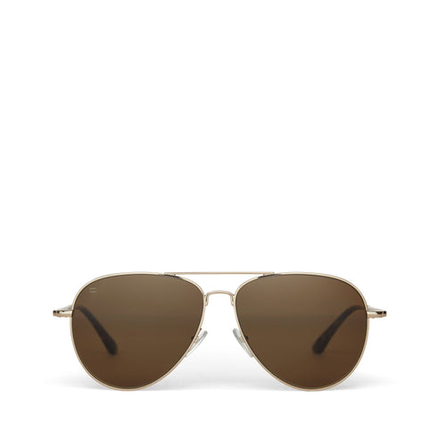 Hudson Gold Polarized Handcrafted Sunglasses Front View