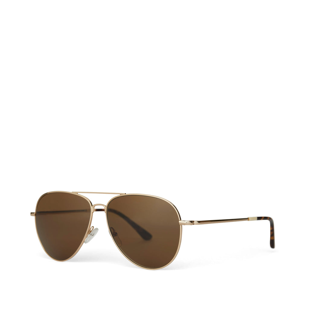 Hudson Gold Polarized Handcrafted Sunglasses Side Angle View