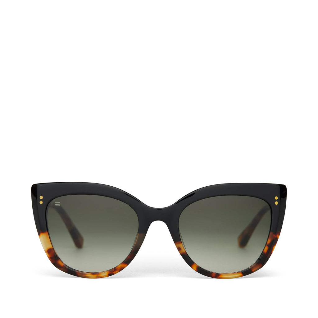 Sophia Black Tortoise Fade Handcrafted Sunglasses Front View