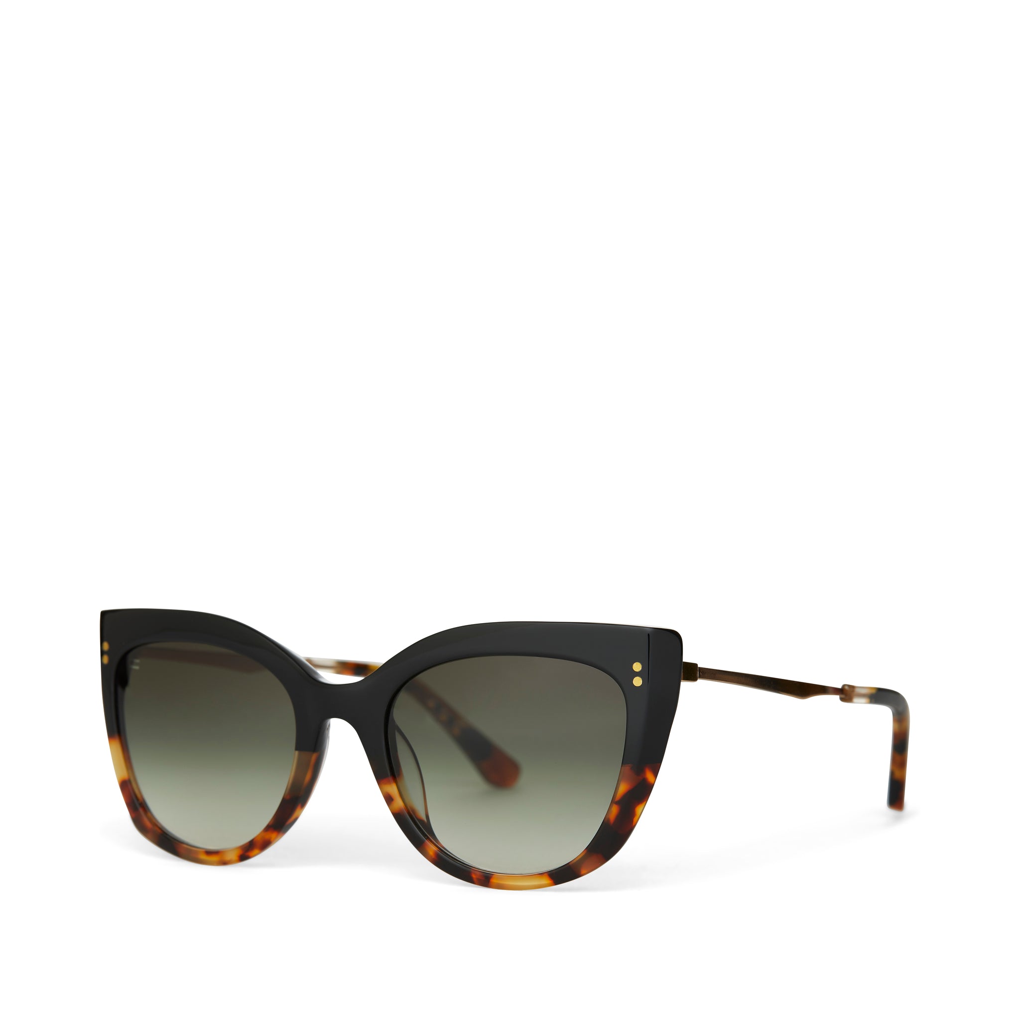 Sophia Black Tortoise Fade Handcrafted Sunglasses Side Angle View
