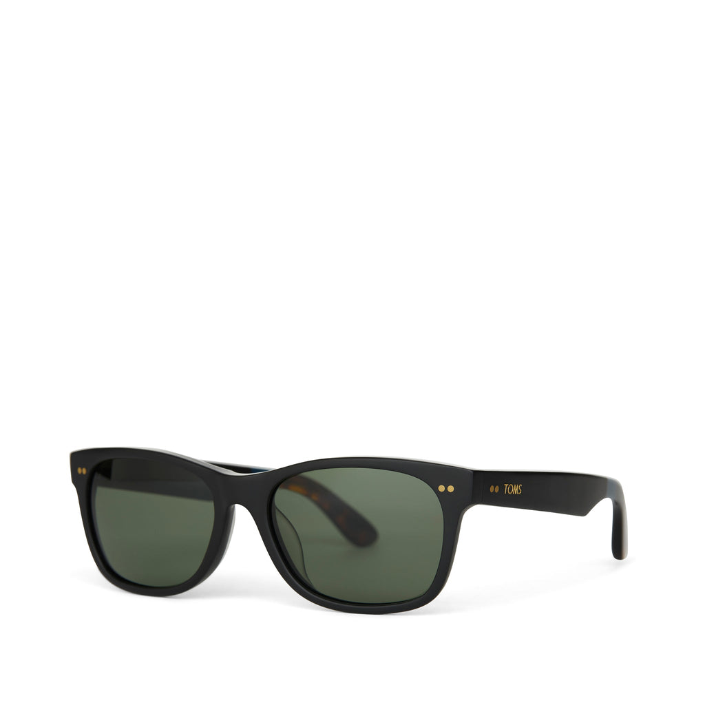 Beachmaster 301 Black Polarized Handcrafted Sunglasses Side Angle View