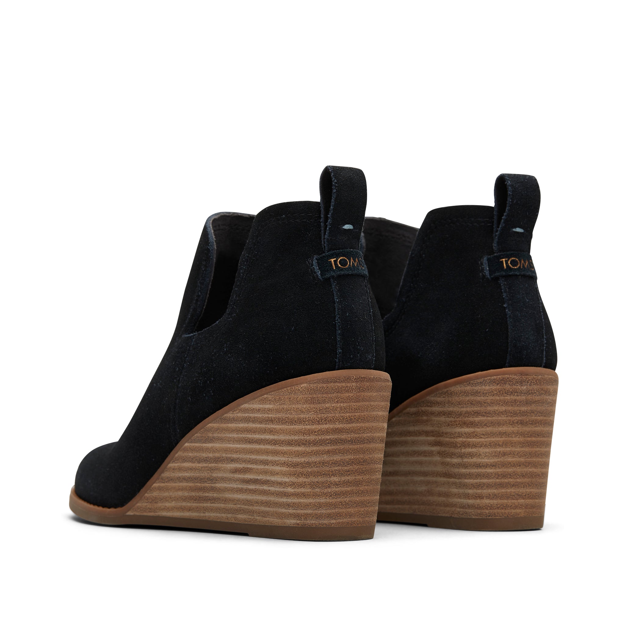 Kallie Black Suede Wedge Boot Back View