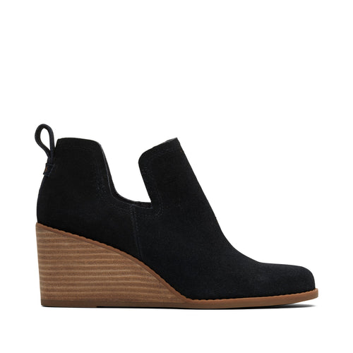 Kallie Black Suede Wedge Boot Side View
