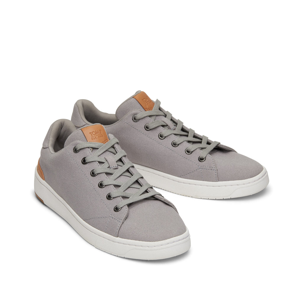TRVL LITE Grey Canvas Lace-Up Sneaker Front View