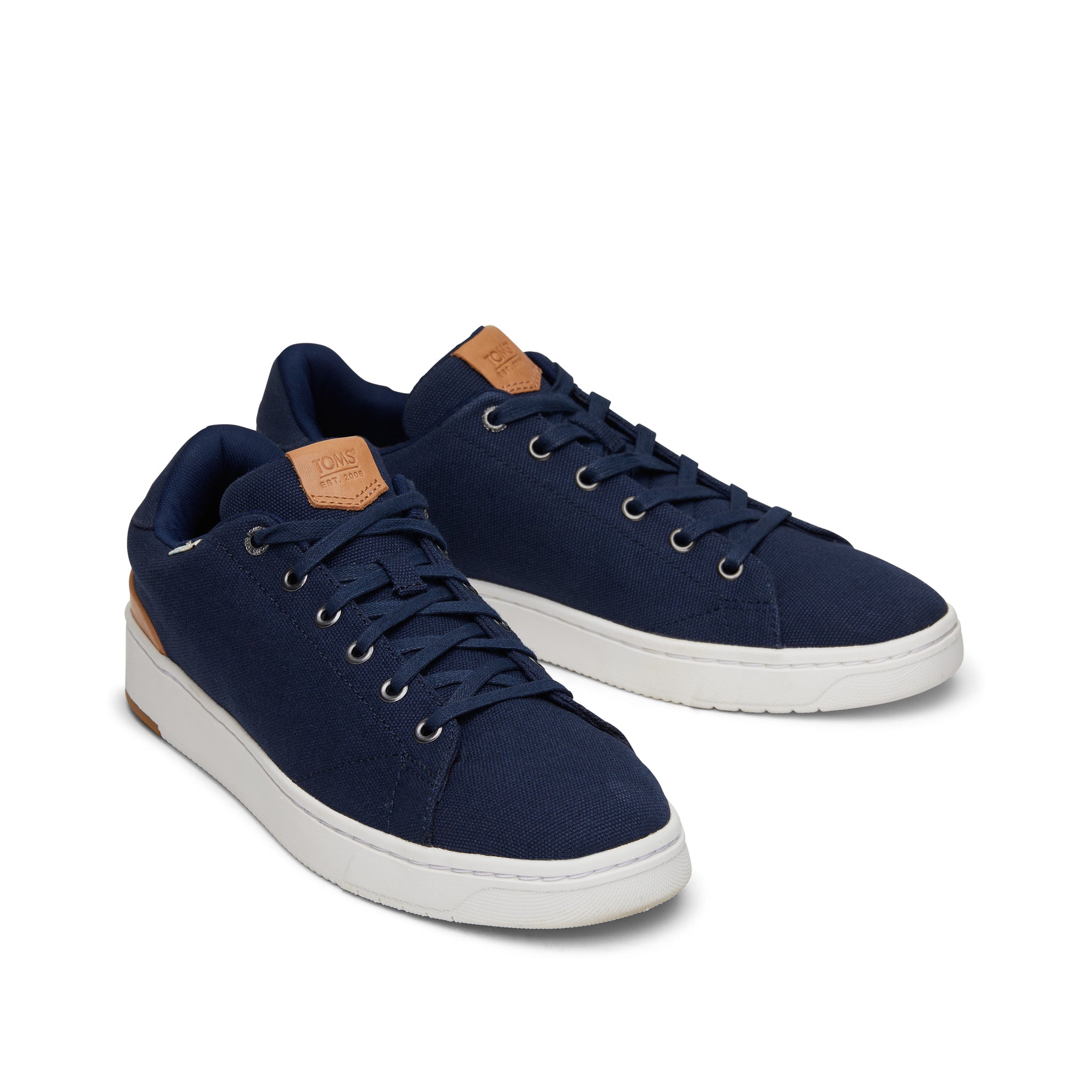 TRVL LITE Navy Canvas Lace-Up Sneaker Front View