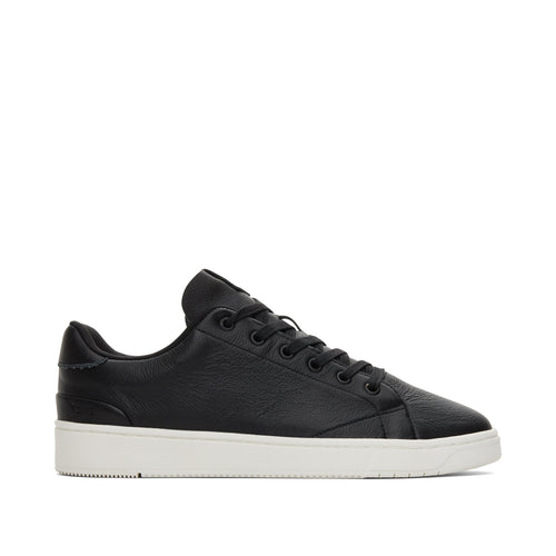 TRVL LITE Black Leather Lace-Up Sneaker Side View