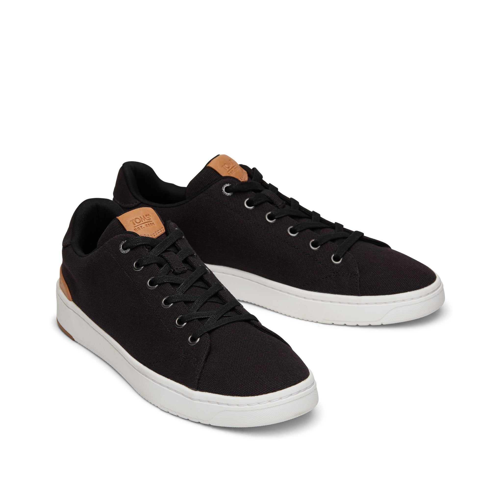 TRVL LITE Black Canvas Lace-Up Sneaker Front View