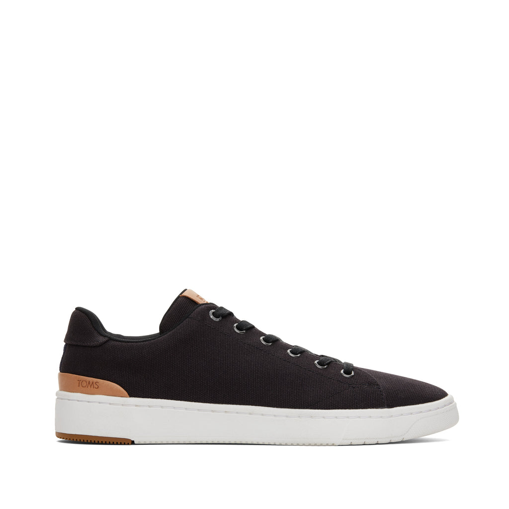 TRVL LITE Black Canvas Lace-Up Sneaker Side View