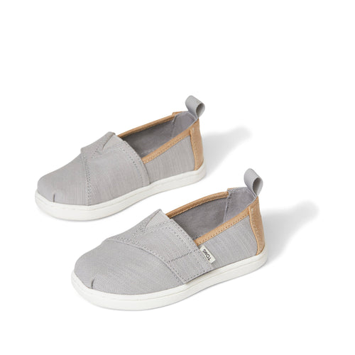 Alpargata Grey Woven Toddler Shoe Front View
