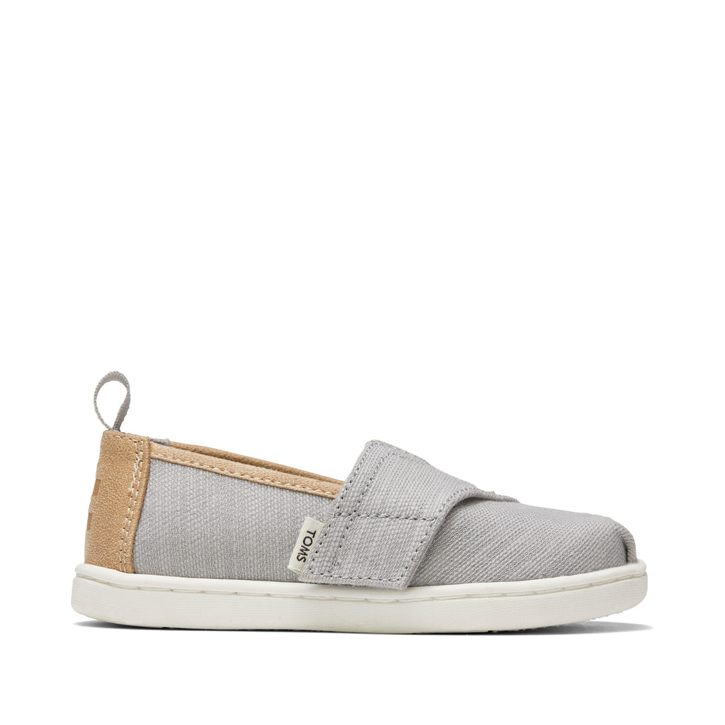 Alpargata Grey Woven Toddler Shoe Side View
