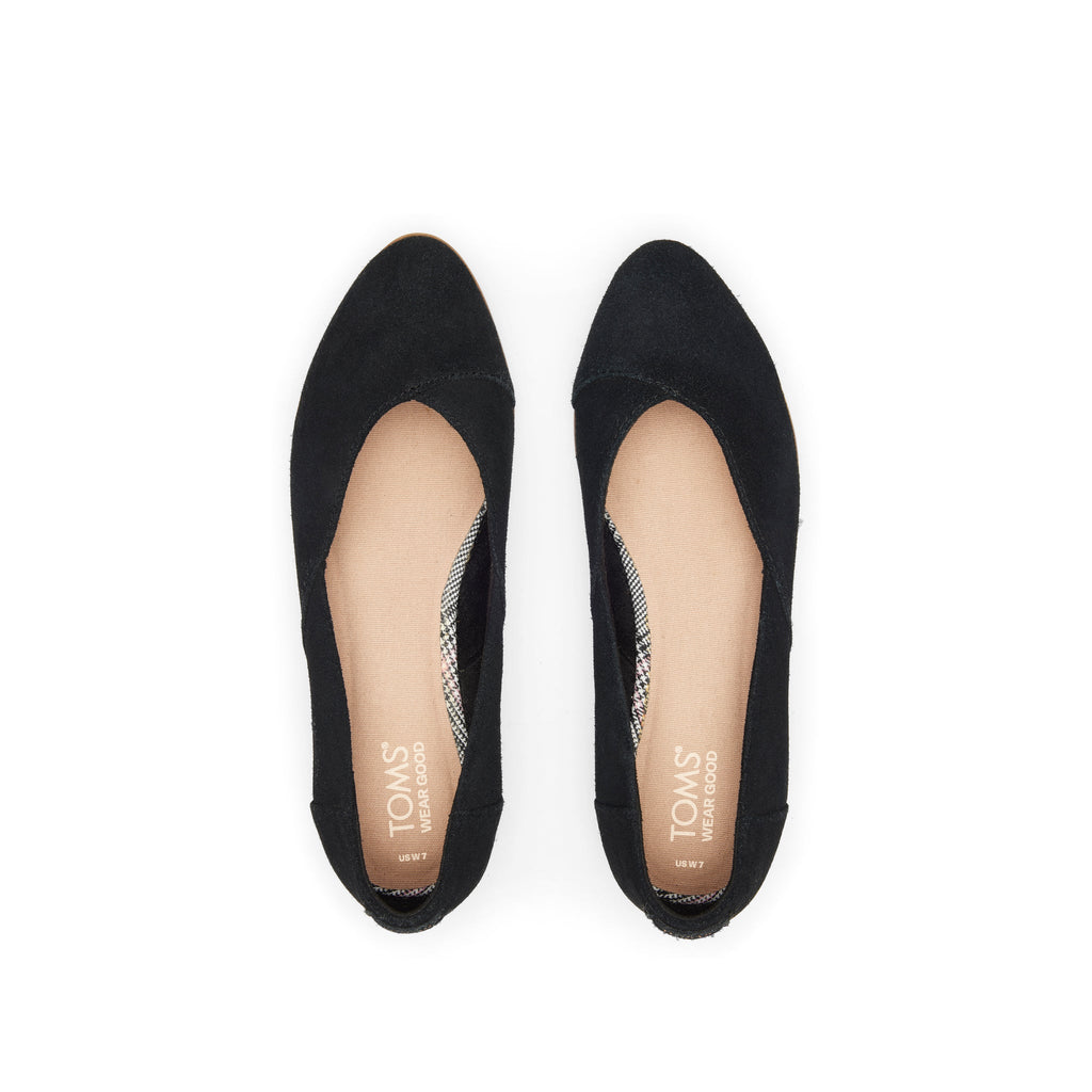 Jutti Neat Black Suede Flat Top View