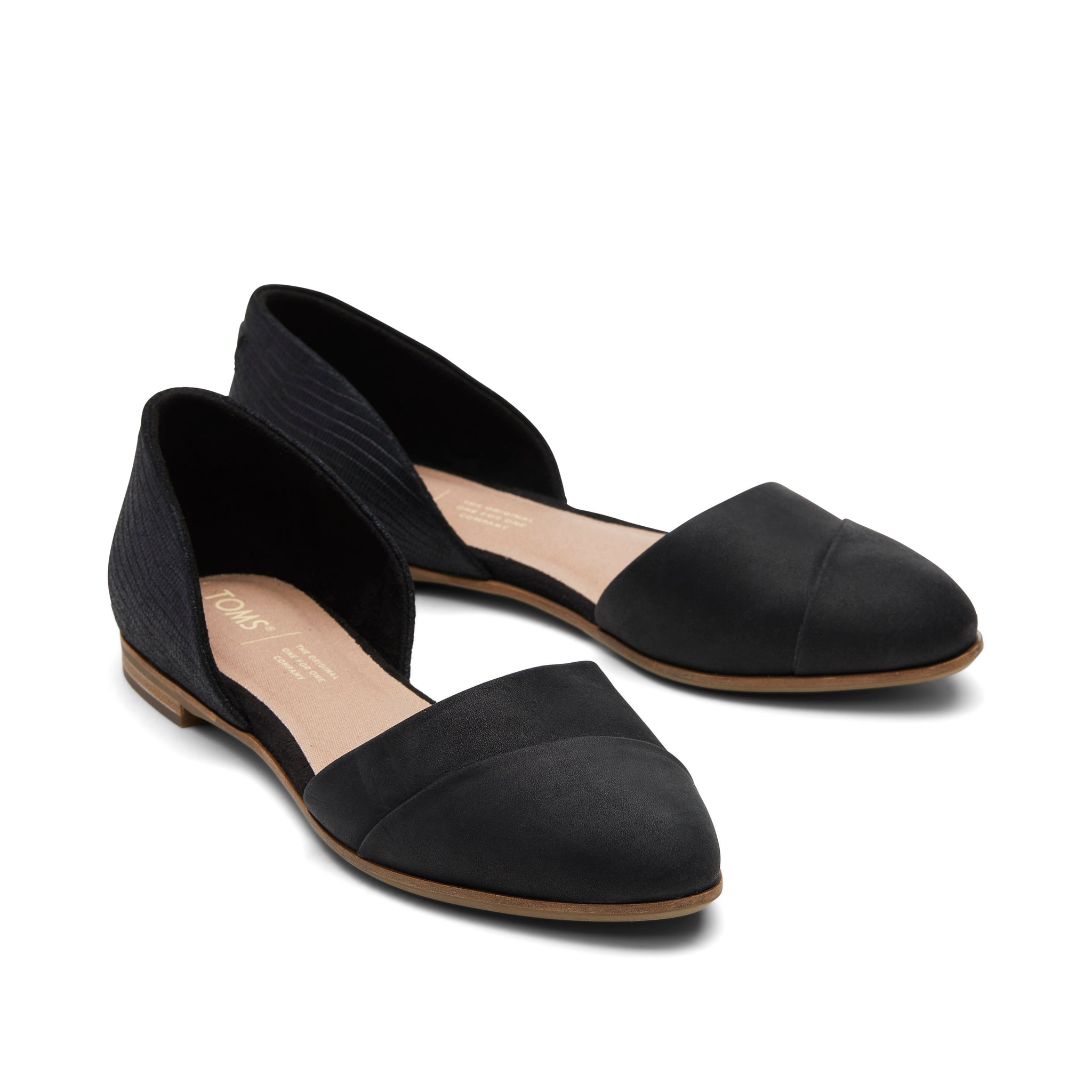 Jutti D'Orsay Black Embossed Flat Front View