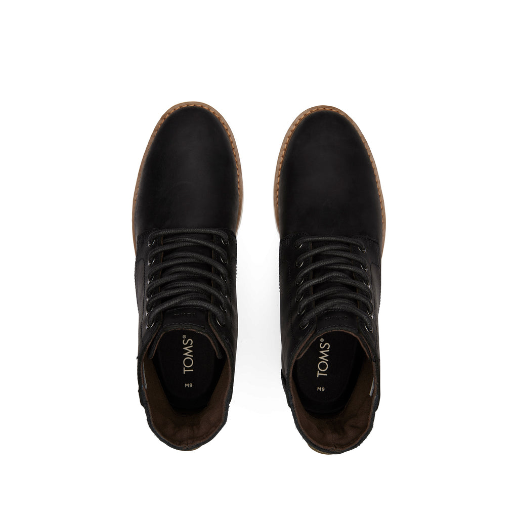 Hillside Black Water Resistant Leather Boot Top View