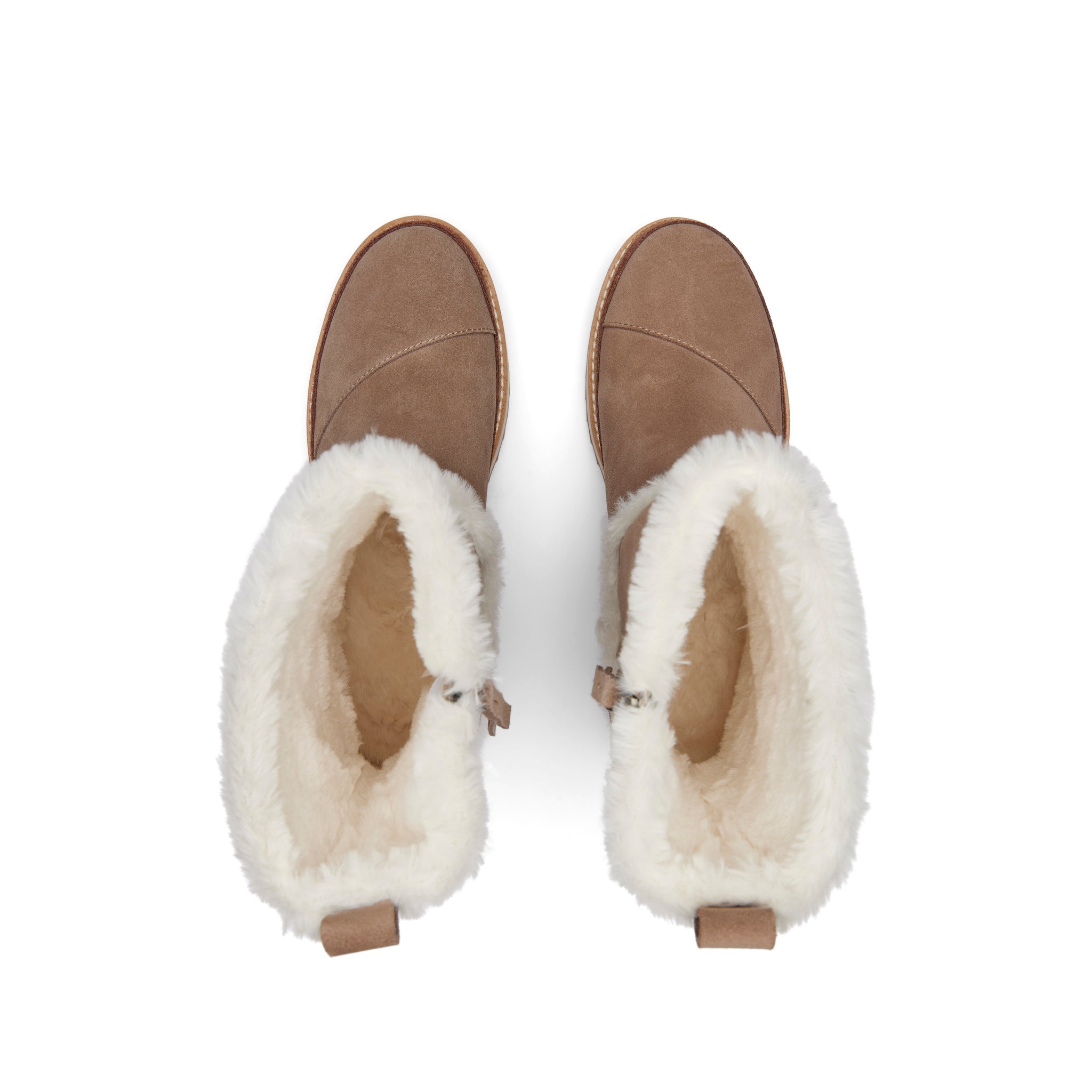 Makenna Taupe Water Resistant Faux Fur Boot Top View