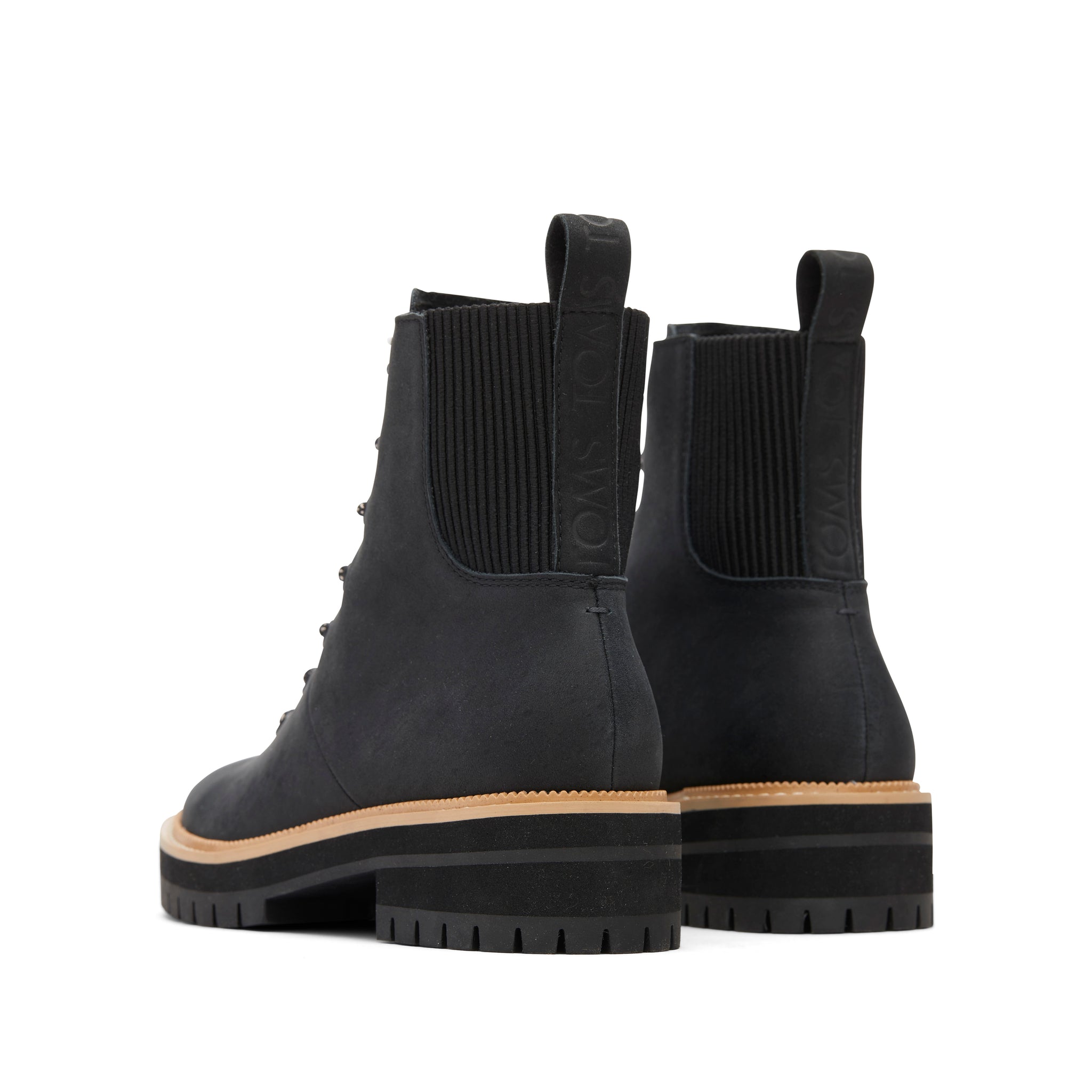 Frankie Black Water Resistant Lace-Up Boot Back View