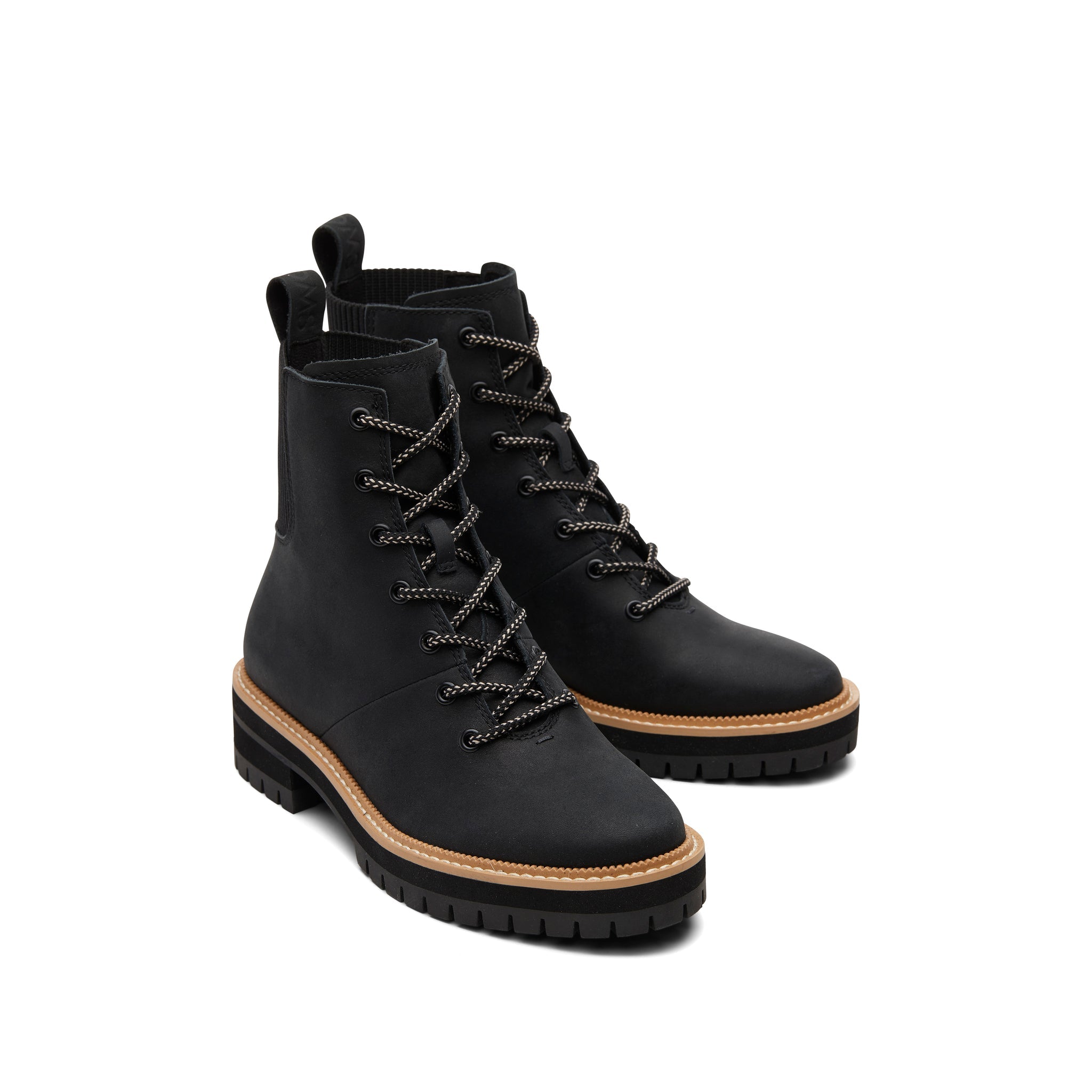 Frankie Black Water Resistant Lace-Up Boot Front View