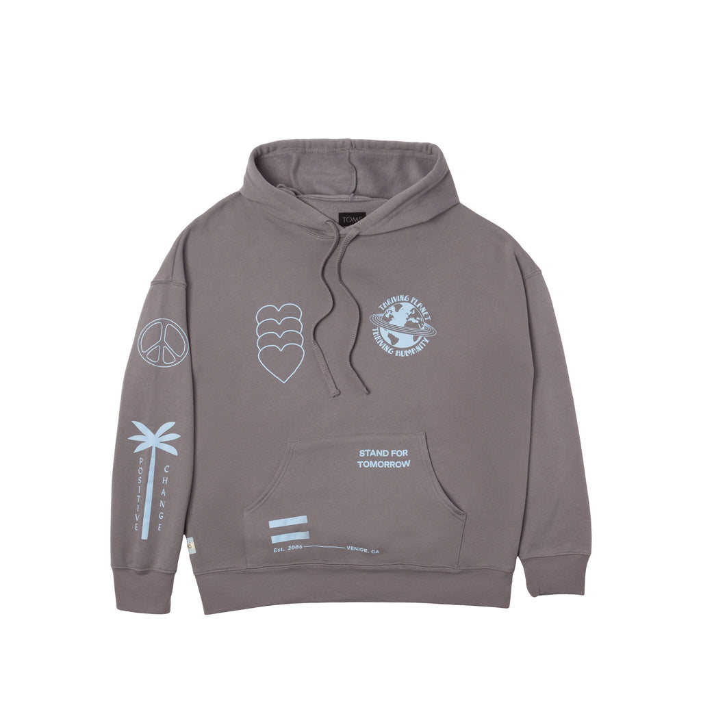 Multi Graphic Fleece Hoodie Front View