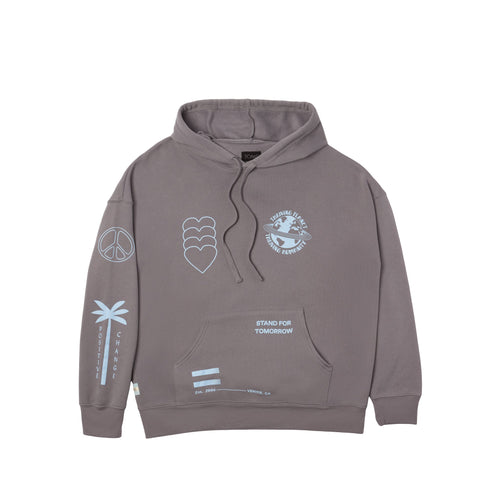 Multi Graphic Fleece Hoodie Front View