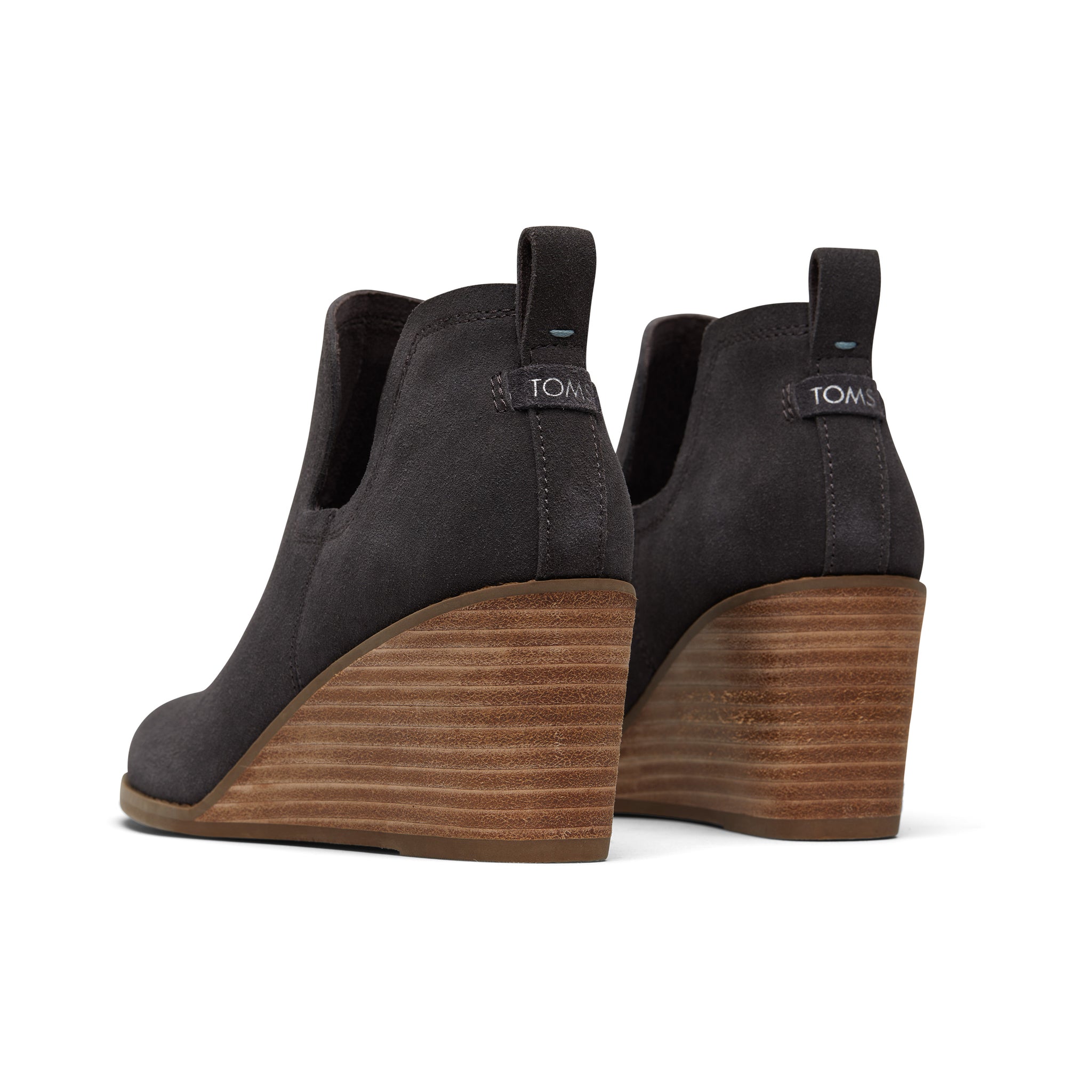 Kallie Grey Suede Wedge Boot Back View