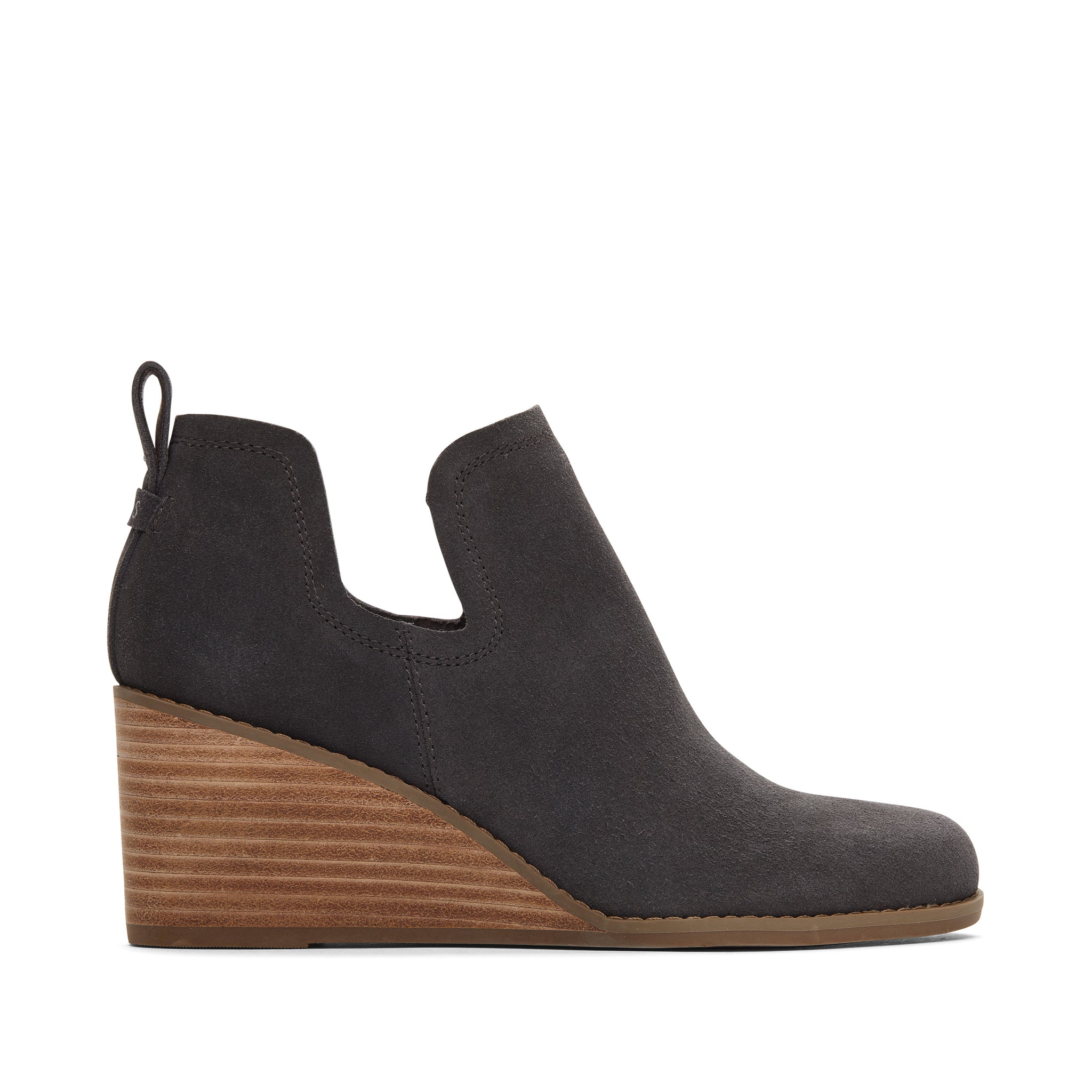 Kallie Grey Suede Wedge Boot Side View