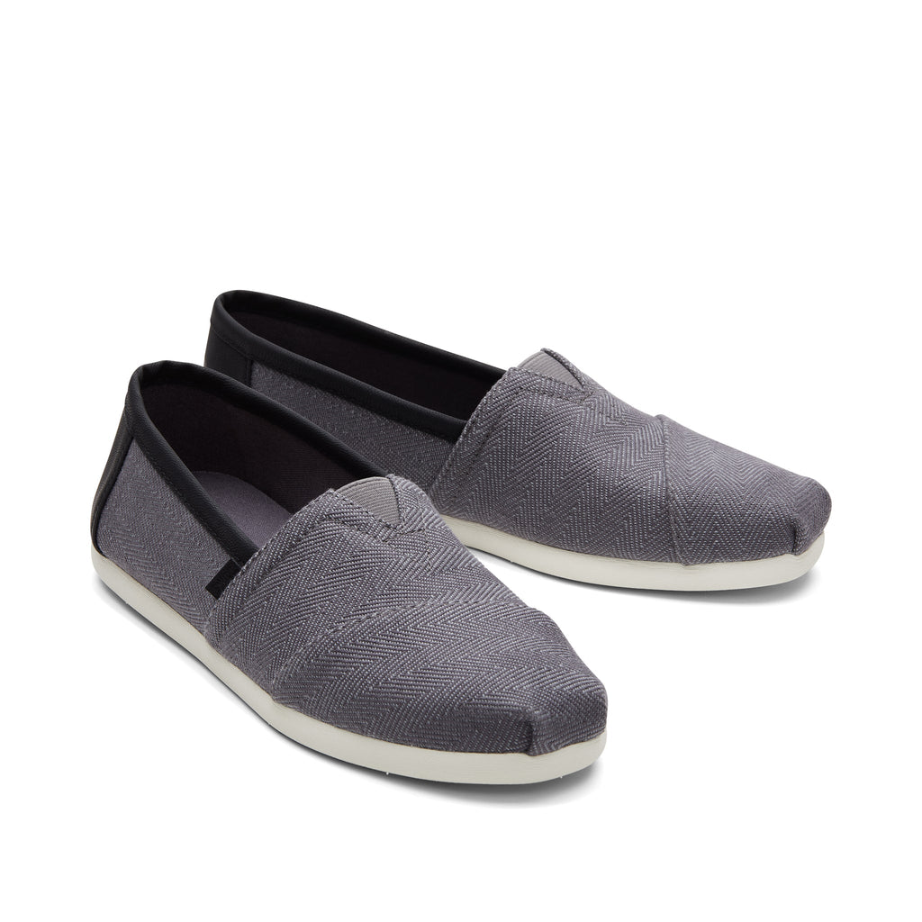 Alpargata Grey Herringbone Synthetic Trim Front View