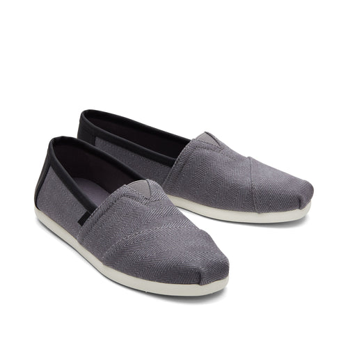 Alpargata Grey Herringbone Synthetic Trim Front View