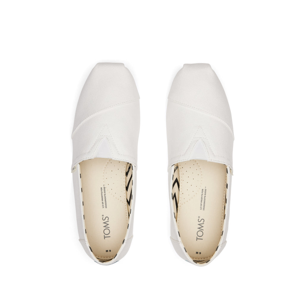 Alpargata White Recycled Cotton Canvas Top View