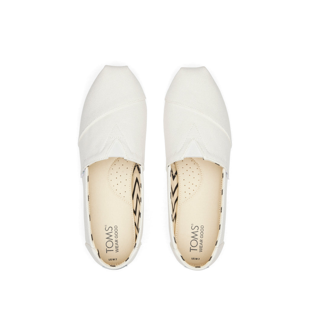 Alpargata White Recycled Cotton Canvas Top View