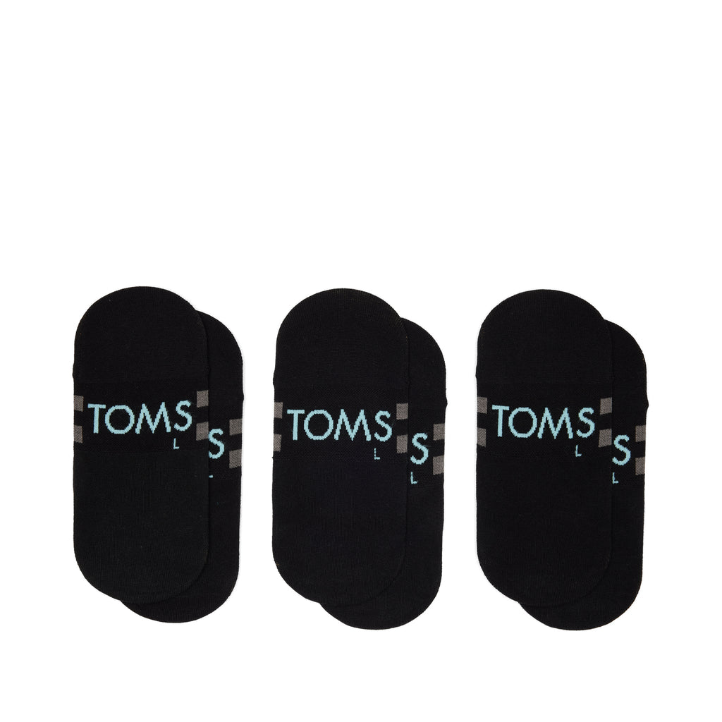 Classic No Show Socks Black 3 Pack Back View
