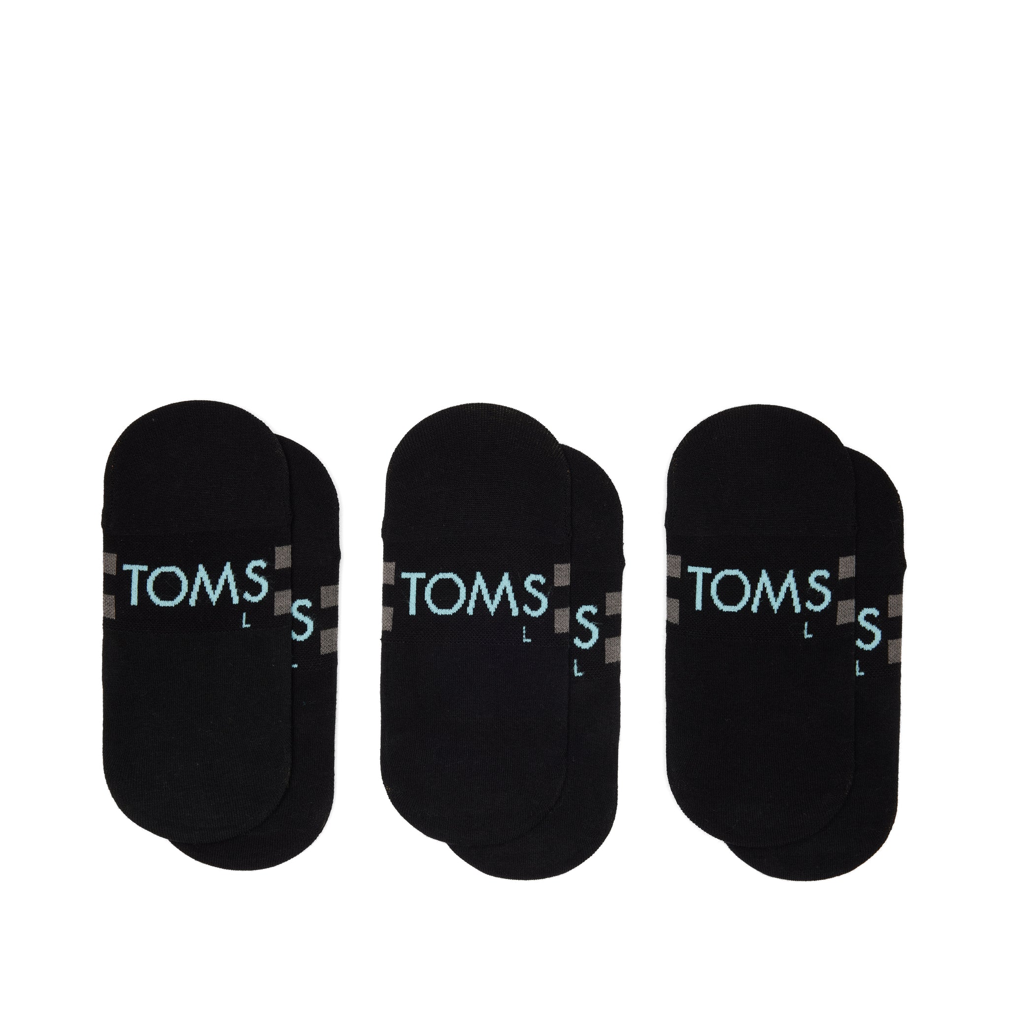 Classic No Show Socks Black 3 Pack Back View