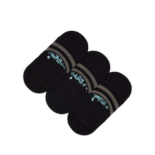 Classic No Show Socks Black 3 Pack Front View