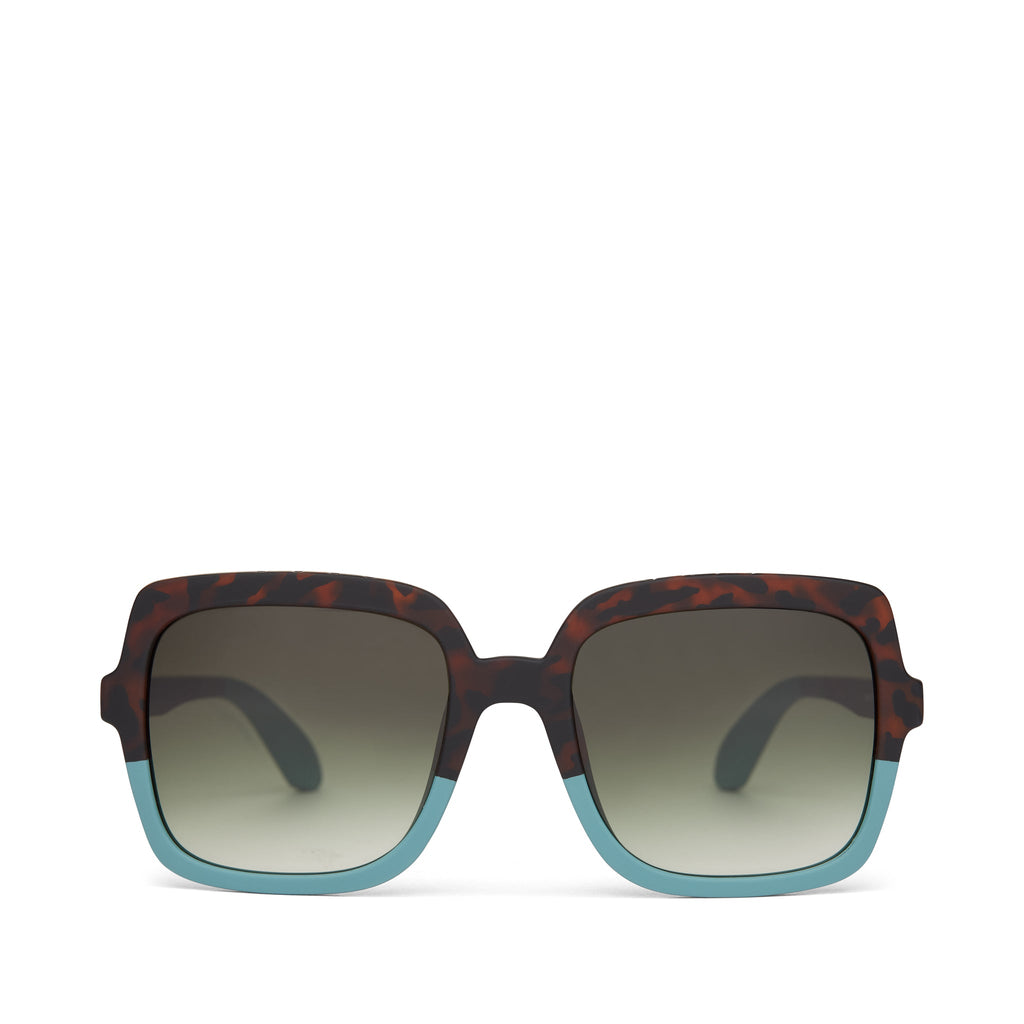 Athena Tortoise Sage Fade Traveler Sunglasses Front View