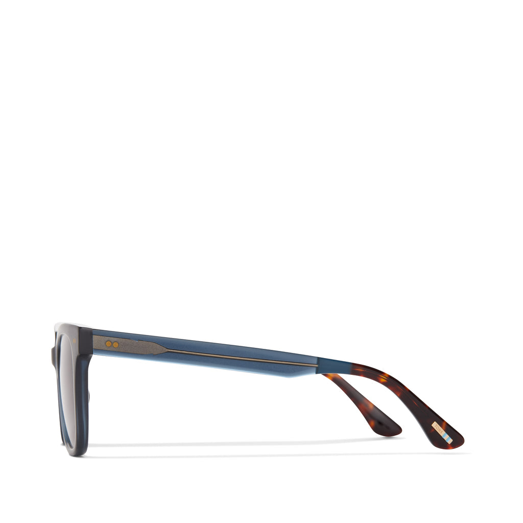 Memphis 301 Black Teal Handcrafted Sunglasses Profile View