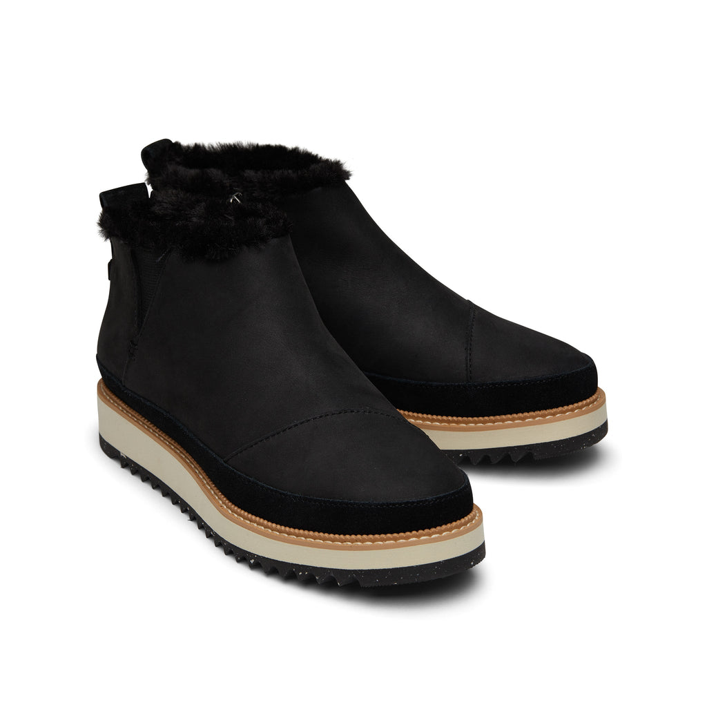 Marlo Black Water Resistant Faux Fur Boot Front View