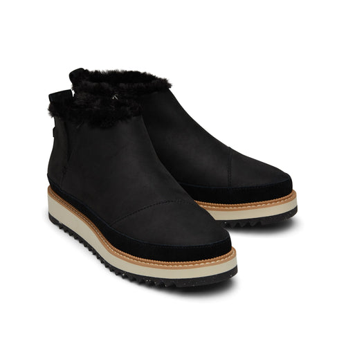 Marlo Black Water Resistant Faux Fur Boot Front View