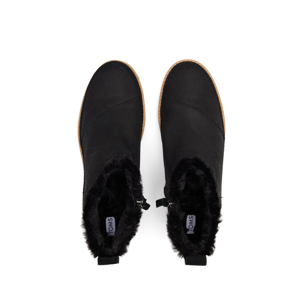 Marlo Black Water Resistant Faux Fur Boot Top View
