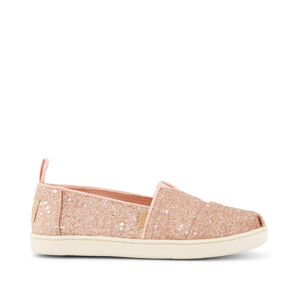 Youth Alpargata Rose Gold Cosmic Glitter Kids Shoe Side View