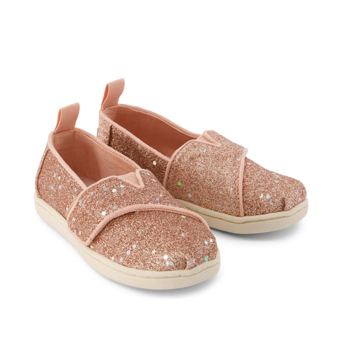 Alpargata Rose Gold Cosmic Glitter Toddler Shoe Front View