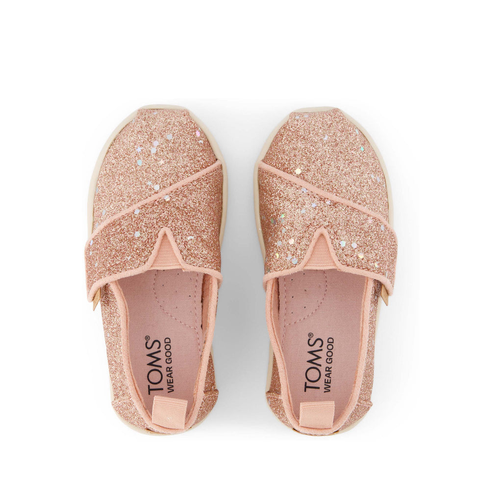 Alpargata Rose Gold Cosmic Glitter Toddler Shoe Top View