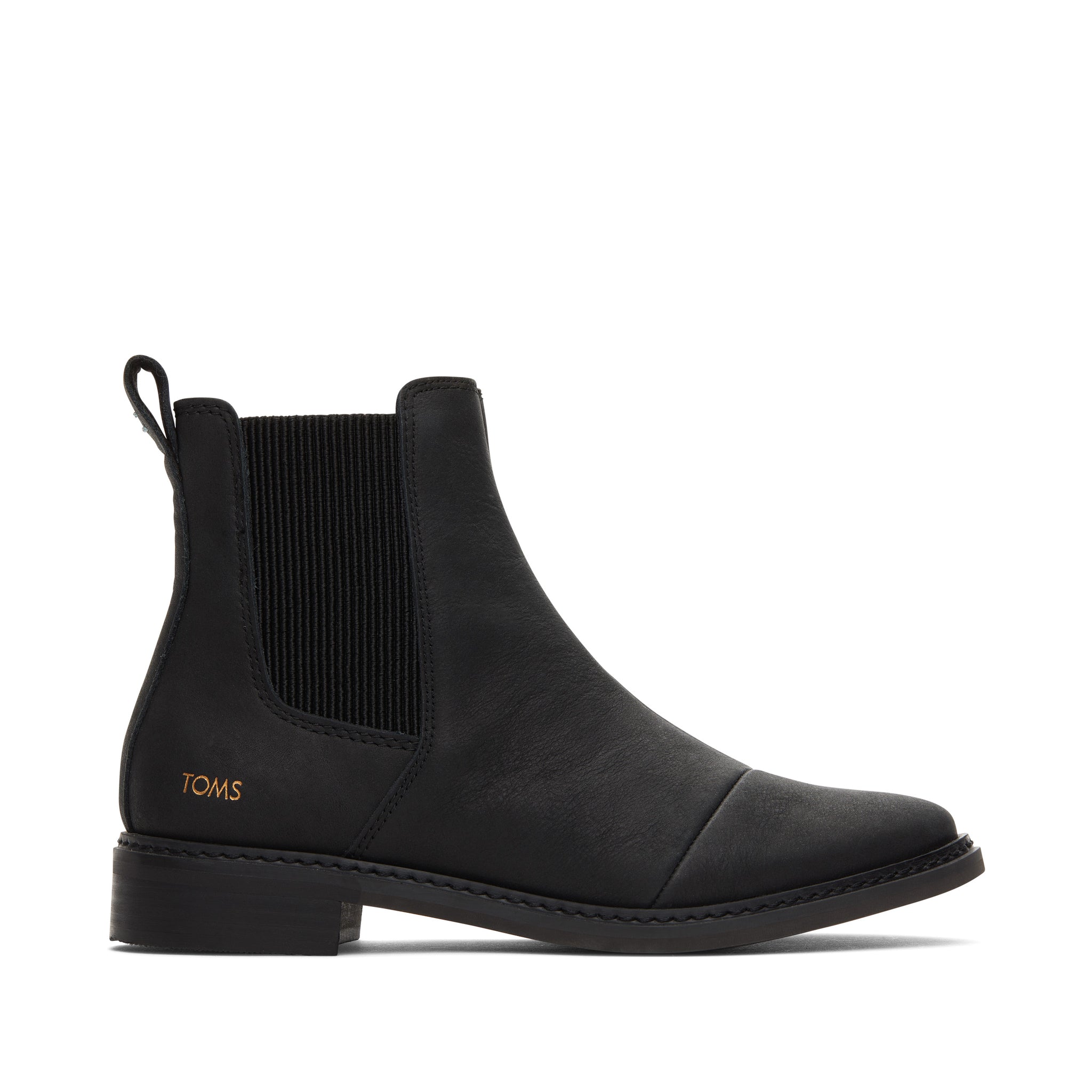 Charlie Black Leather Boot Side View