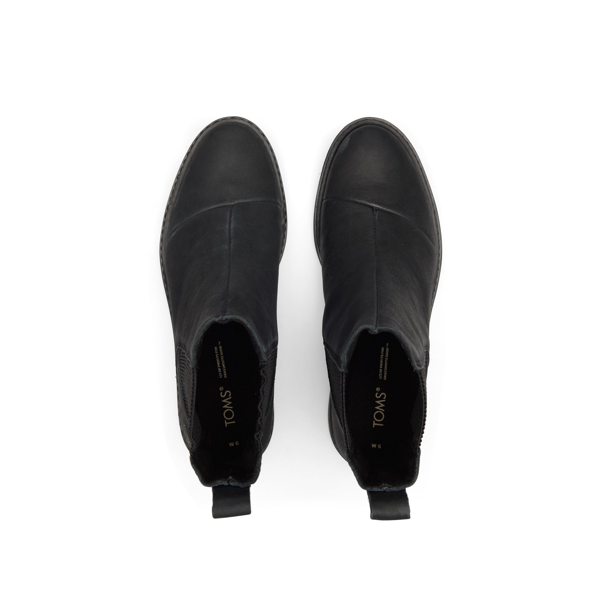 Charlie Black Leather Boot Top View