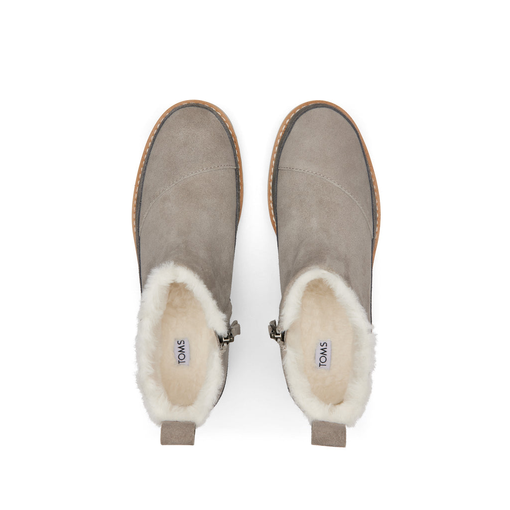 Marlo Grey Water Resistant Faux Fur Boot Top View