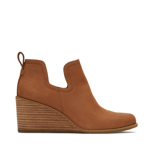 Kallie Tan Leather Wedge Boot Side View