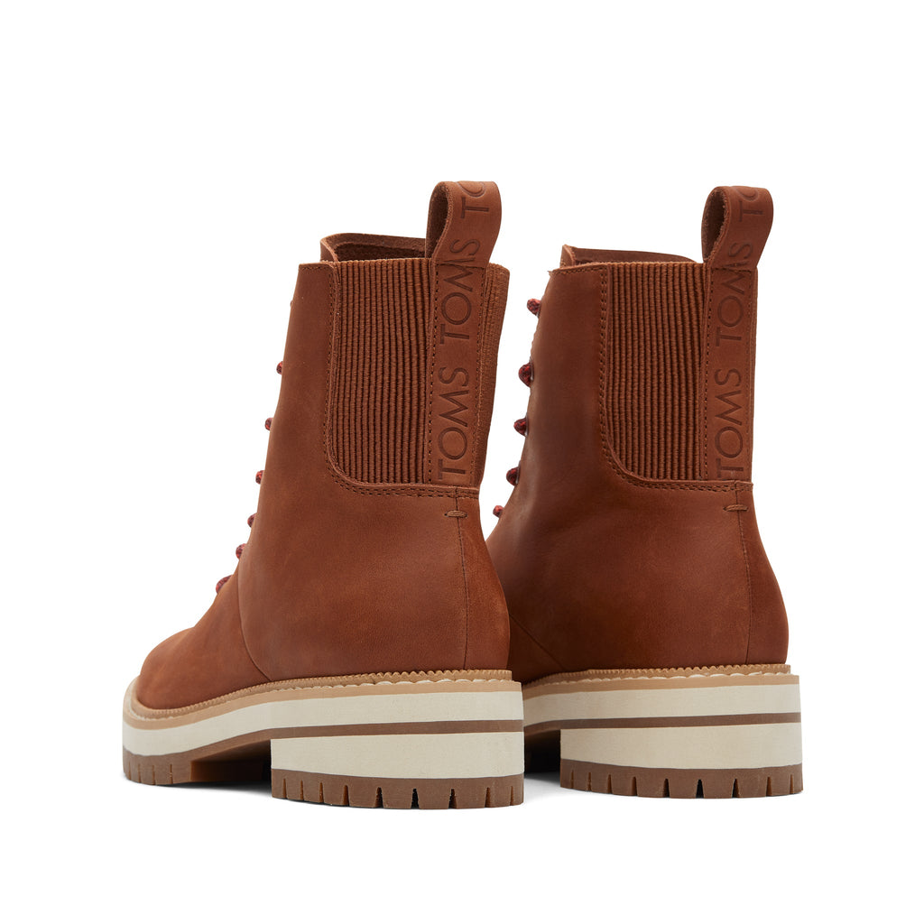 Frankie Brown Water Resistant Lace-Up Boot Front View