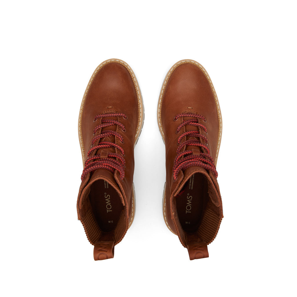 Frankie Brown Water Resistant Lace-Up Boot Top View
