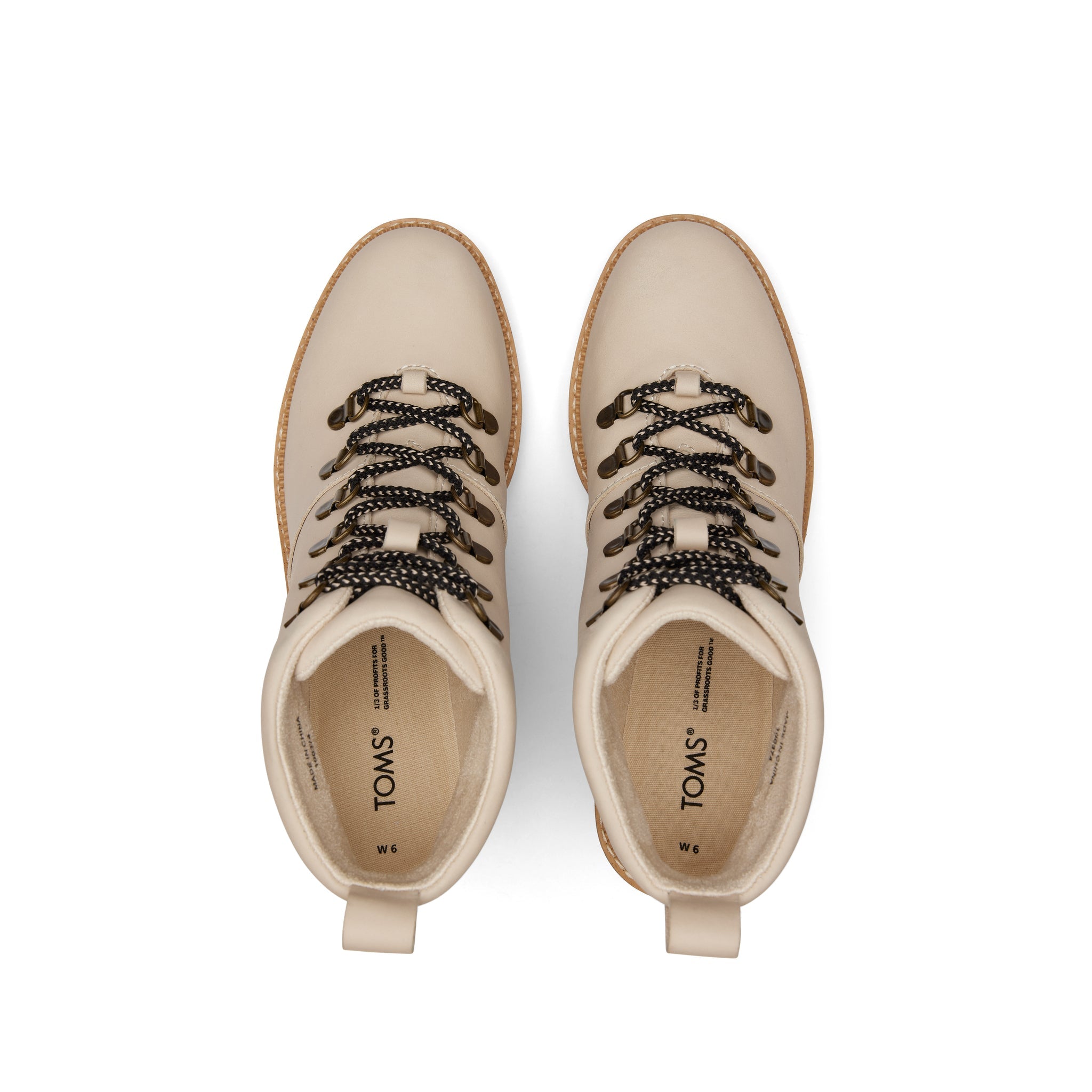 Melrose Beige Water Resistant Lace-Up Wedge Boot Top View