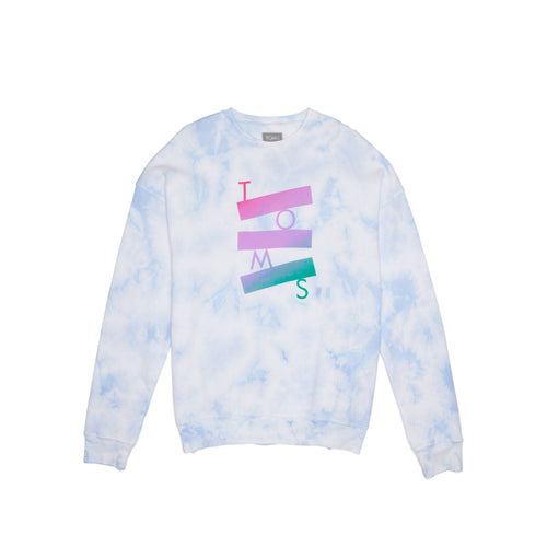 TOMS Tie-Dye Fleece Crewneck Sweatshirt Front View