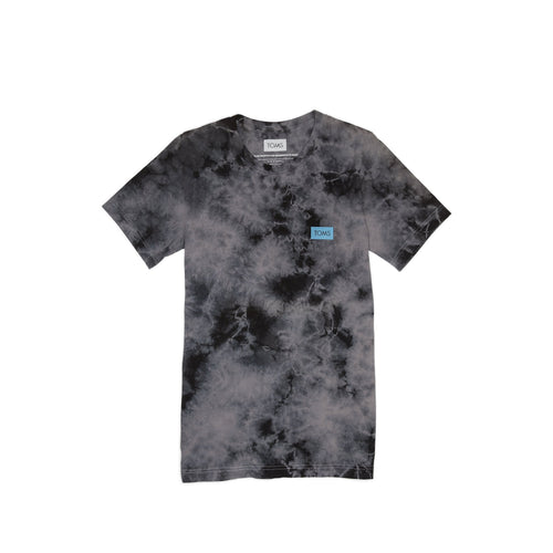 TOMS Tie-Dye Logo Short Sleeve Crew Tee Front View
