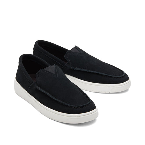 TRVL LITE Black Suede Loafer Front View