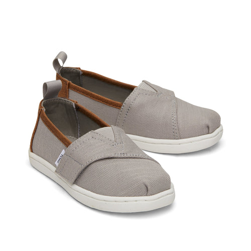 Alpargata Grey Recycled Cotton Toddler Shoe Front View